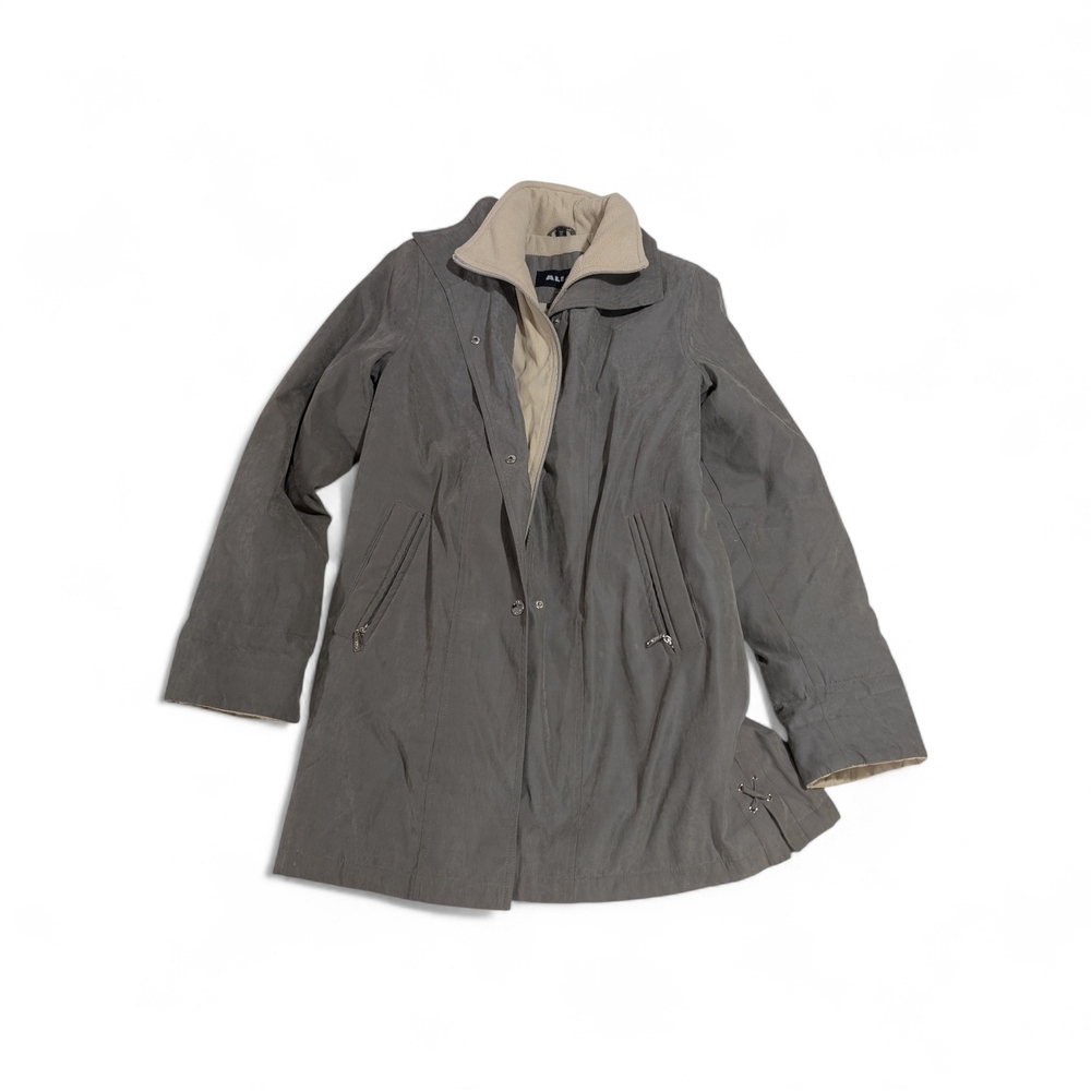 Alia Quilted Women's Jacket Small Gray Fleece Lined Utility Coat Earth Tones - Picture 4 of 11